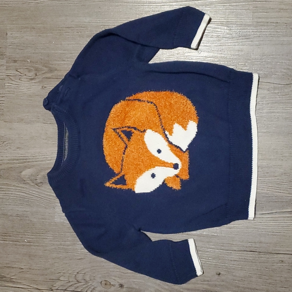 🧡 Baby GAP | Baby Fox Sweater | 6-12 Months | Blue